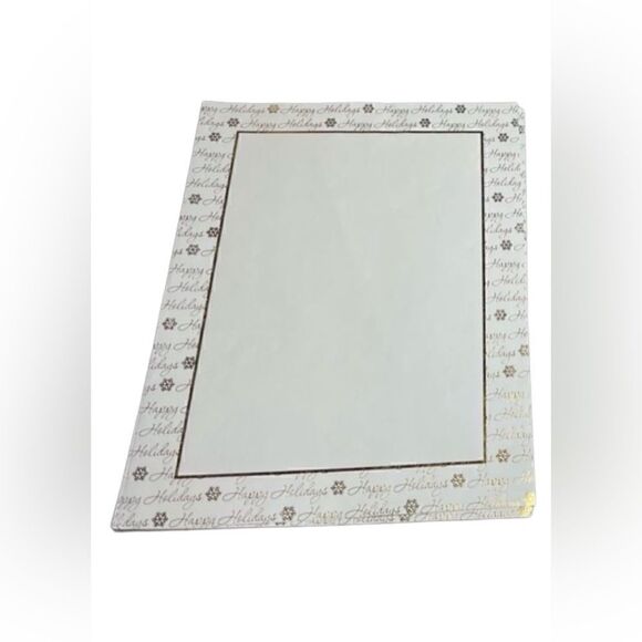 15 NEW Gold Foil Script Happy Holidays Border Stationery NWOT 15 pages - Picture 3 of 5